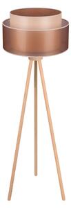 Duolla - Stojací lampa WOOD BOHO 1xE27/15W/230V pr. 45 cm měděná/hnědá/béžová