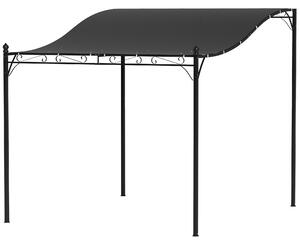OUTSUNNY Kovová pergola s plátěnou střechou volně stojící 298 x 248 cm tmavě šedá