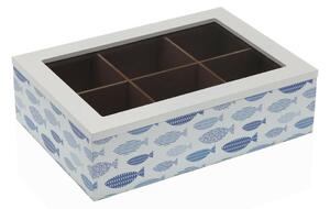 Krabice na čaj Versa Ryby Dřevo 17 x 7 x 24 cm