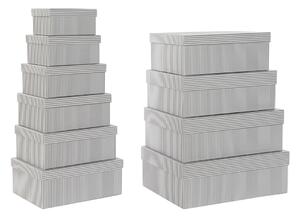 Sada stohovatelných organizačních krabic DKD Home Decor Šedý Bílý Hranatý Karton (43,5 x 33,5 x 15,5 cm)
