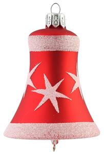Zvonek červený mat dekor hvězdiček