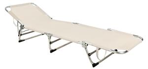 Skládací polohovatelné lehátko SUNO 56x190 cm krémová