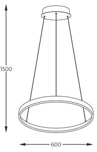 Zuma Line 2023201-BK60 - LED Lustr na lanku BRENO LED/28W/230V 3000/4000/6000K