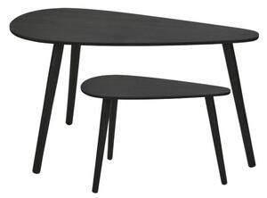 SADA 2x Konferenční stolek SOLE 60/80x30/40 cm černá
