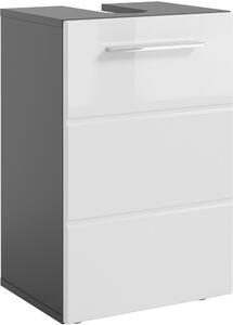 SKŘÍŇKA POD UMYVADLO, vysoce lesklá bílá, antracitová, 40/60/31 cm Xora - Online Only koupelnové skříňky, Online Only
