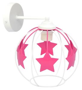 Dětská nástěnná lampa STARS 1xE27/15W/230V růžová/bílá