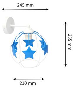 Dětská nástěnná lampa STARS 1xE27/15W/230V modrá/bílá