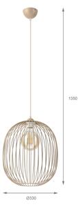 Lustr na lanku DESTELLO 1xE27/15W/230V pr. 33 cm béžová
