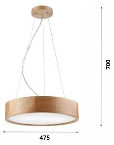 Lustr na lanku OAK 3xE27/60W/230V dub pr. 47,5 cm