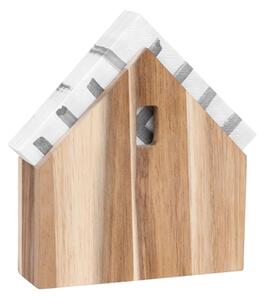Dřevěný stojánek na ubrousky domeček malý