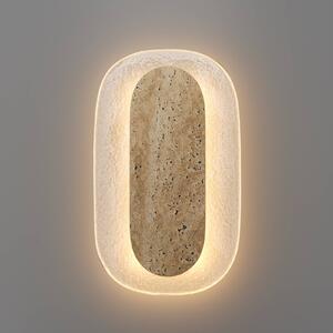 Maytoni LED nástěnné světlo Tavo, výška 30 cm, béžová, kámen/sklo, 2700 K, Krémová / jantar, Obývací pokoj / jídelna, Sklo, Moderní