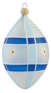 Velikonoční kraslice bílá s modrým dekorem