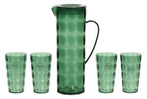 Glasses and pitcher set EDM 827051 Recyklovaný plast Zelená 5 Kusy