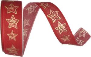 Stuha vánoční STARLIGHT RED červená 25mm x 3m (9,-Kč/m)