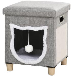 PAWHUT Pelíšek pro kočky TABURET 36 x 36 x 43 cm šedá