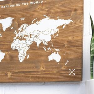 Dřevěná mapa světa L