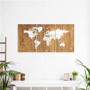 Dřevěná mapa světa XXL