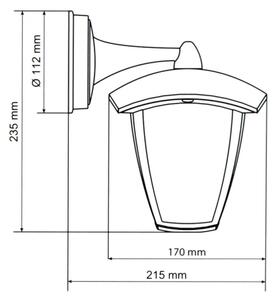 Brilagi - LED Venkovní nástěnné svítidlo LUNA 1xE27/60W/230V IP44