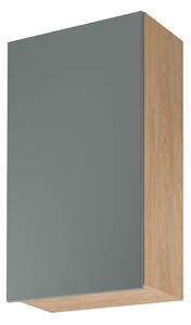 Vysoká horní kuchyňská skříňka SALERNO - šířka 60 cm, dub / zelená, levé provedení