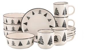 SNÍDAŇOVÁ SOUPRAVA Nordic Christmas Black 12dílné Creatable - Kávové servisy, Online Only