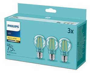 SADA 3x LED Žárovka VINTAGE Philips E27/8,5W/230V 2700K