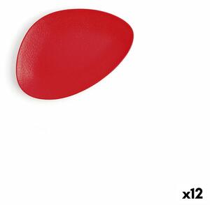 14942 Plochá Mísa Ariane Antracita Trojúhelníkové Červený Keramický Ø 21 cm (12 kusů)
