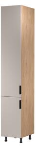 Vysoká kuchyňská skříň SALERNO - šířka 40 cm, dub / béžová, levé provedení
