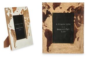 Gift Decor Rám na fotografie Bílý Kaštanová mangové dřevo Mapa Světa 22,3 x 28 x 1,5 cm (6 kusů)