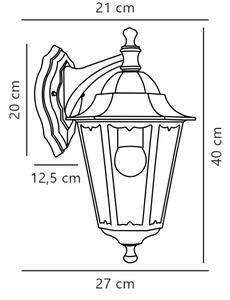 Nordlux - Venkovní nástěnná lampa CARDIFF 1xE27/60W/230V IP44