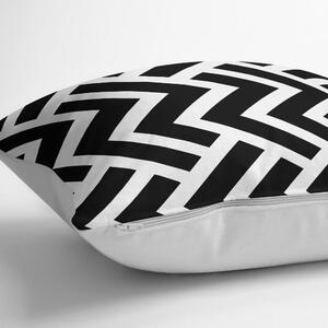 Černo-bílý povlak na polštář s příměsí bavlny Minimalist Cushion Covers Black White Geometric Duro, 45 x 45 cm