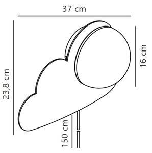 Nordlux - Dětské nástěnné svítidlo SKYKU CLOUD 1xE14/25W/230V mrak
