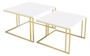 Set 2 konferenčních stolků Froyw Gold, Barva: zlatá / arktická bílá Mirjan24 5903211310539
