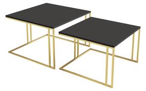 Set 2 konferenčních stolků Froyw Gold, Barva: zlatá / černý molet Mirjan24 5903211310546