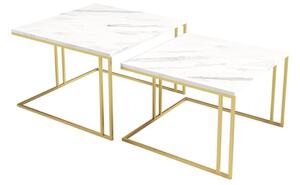 Set 2 konferenčních stolků Froyw Gold, Barva: zlatá / arktická bílá Mirjan24 5903211310539