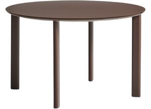 Kave Home Hnědý zahradní stůl Erice Ø 120 cm se skleněnou deskou