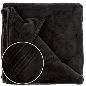 UniqueLiving Heboučká deka s geometrickým vzorem Auke v černé-150x200cm