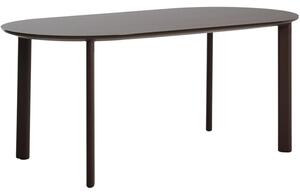 Kave Home Hnědý zahradní stůl Erice 180 x 90 cm se skleněnou deskou