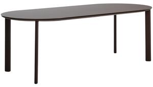 Kave Home Hnědý zahradní stůl Erice 230 x 100 cm se skleněnou deskou