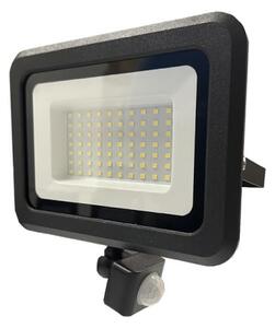 LED Venkovní reflektor se senzorem LED/50W/230V 4000K IP44 černá