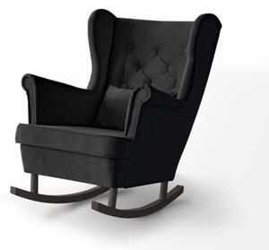 Houpací křeslo FABIO, černá (Kronos 7), Wenge (tmavě hnědá)