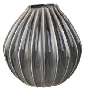 Broste, Keramická váza WIDE 30 cm kouřová| černá