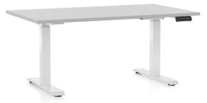 Výškově nastavitelný stůl OfficeTech D, 140 x 80 cm - bílá podnož Barva: Černá
