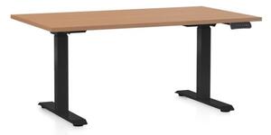 Výškově nastavitelný stůl OfficeTech D, 120 x 80 cm - černá podnož Barva: Bílá