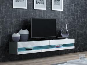 TV stolek Zigo New 180, Osvětlení: osvětlení LED - modré, Barva: černý / černý lesk Mirjan24 5902928695601