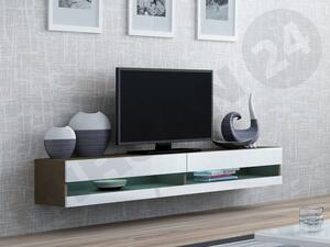 TV stolek Zigo New 180, Osvětlení: osvětlení LED - bílé, Barva: černý / černý lesk Mirjan24 5902928695717