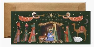 Ilustrované vánoční přání s betlémem