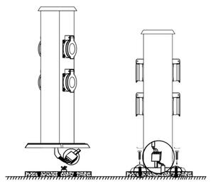 EGLO 90748 - Venkovní zásuvkový sloupek PARK 4 zelená SCHUKO IP44