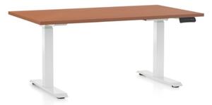 Výškově nastavitelný stůl OfficeTech D, 140 x 80 cm - bílá podnož Barva: Černá
