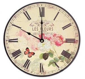 Florasystém Nástěnné hodiny Les Fleurs - ø33,5cm
