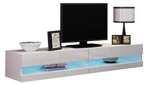 TV stolek Zigo New 180, Osvětlení: osvětlení LED - bílé, Barva: šedá / šedá lesk Mirjan24 5902928695779